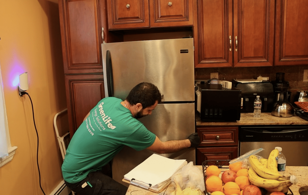 GreenLife auditor checking the efficency of a fridge